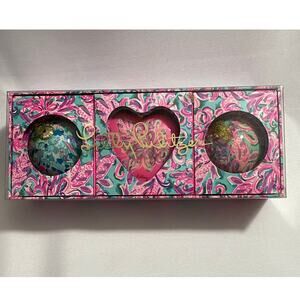 Lilly Pulitzer Heart To Heart Ornaments Set Pink Grenadine Herring Rumors
